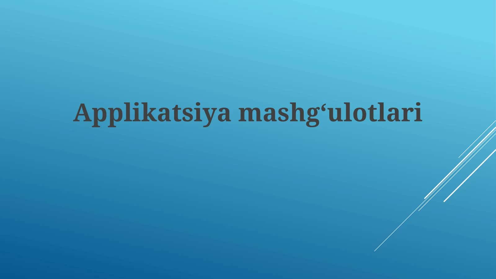 Applikatsiyamashgʻulotlari