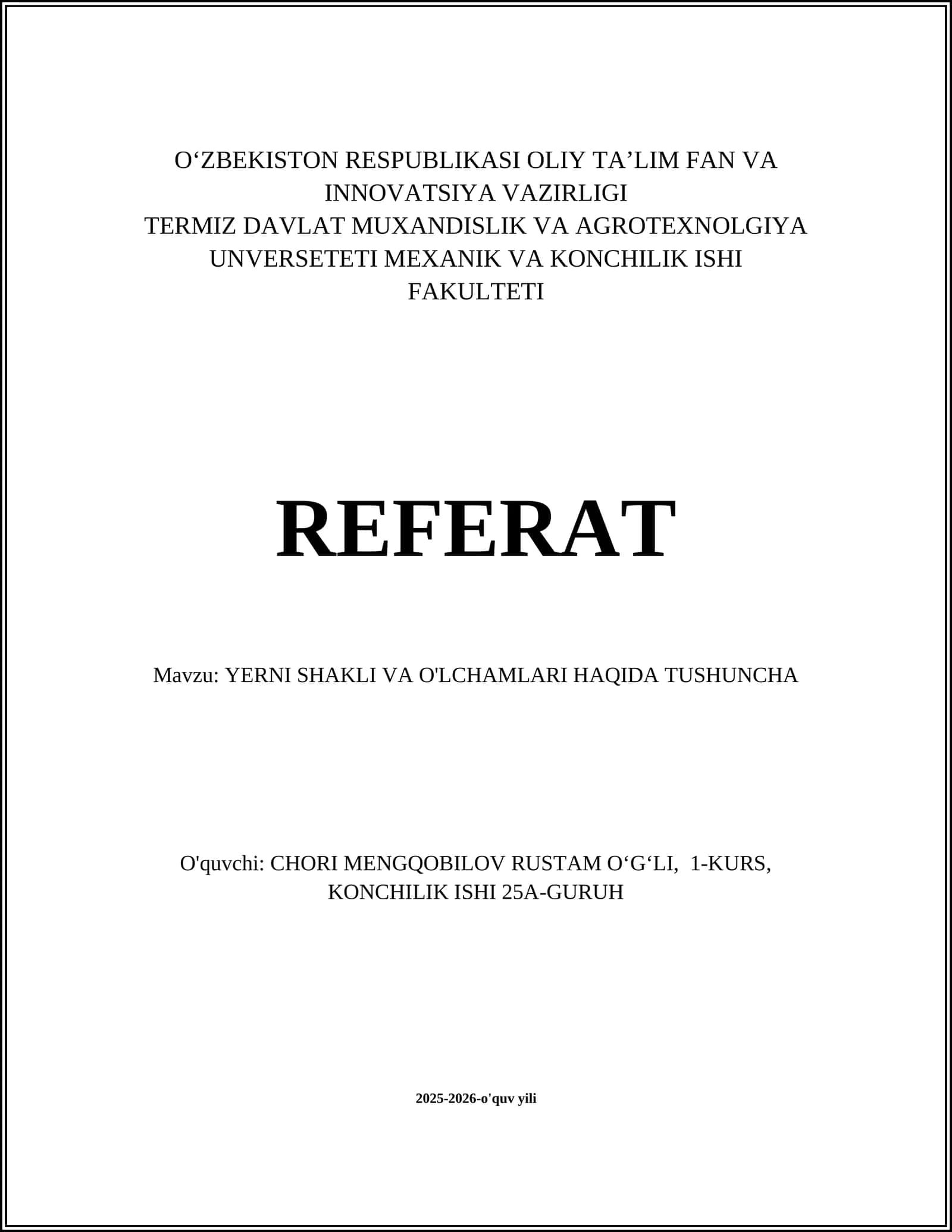 Oblikat sferoid tushunchasi