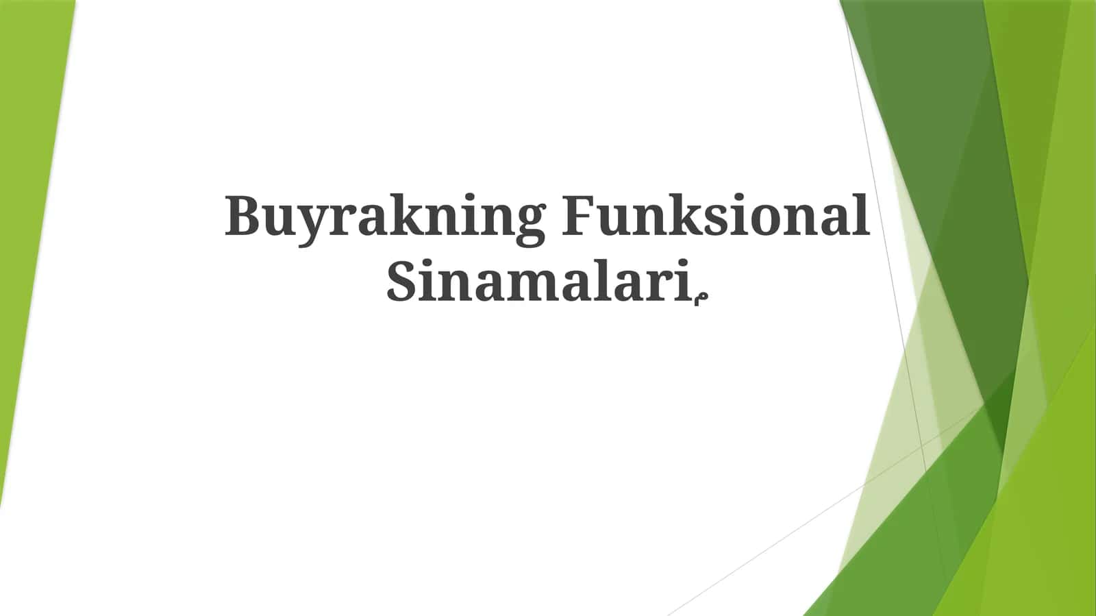 Buyrakning Funksional Sinamalari