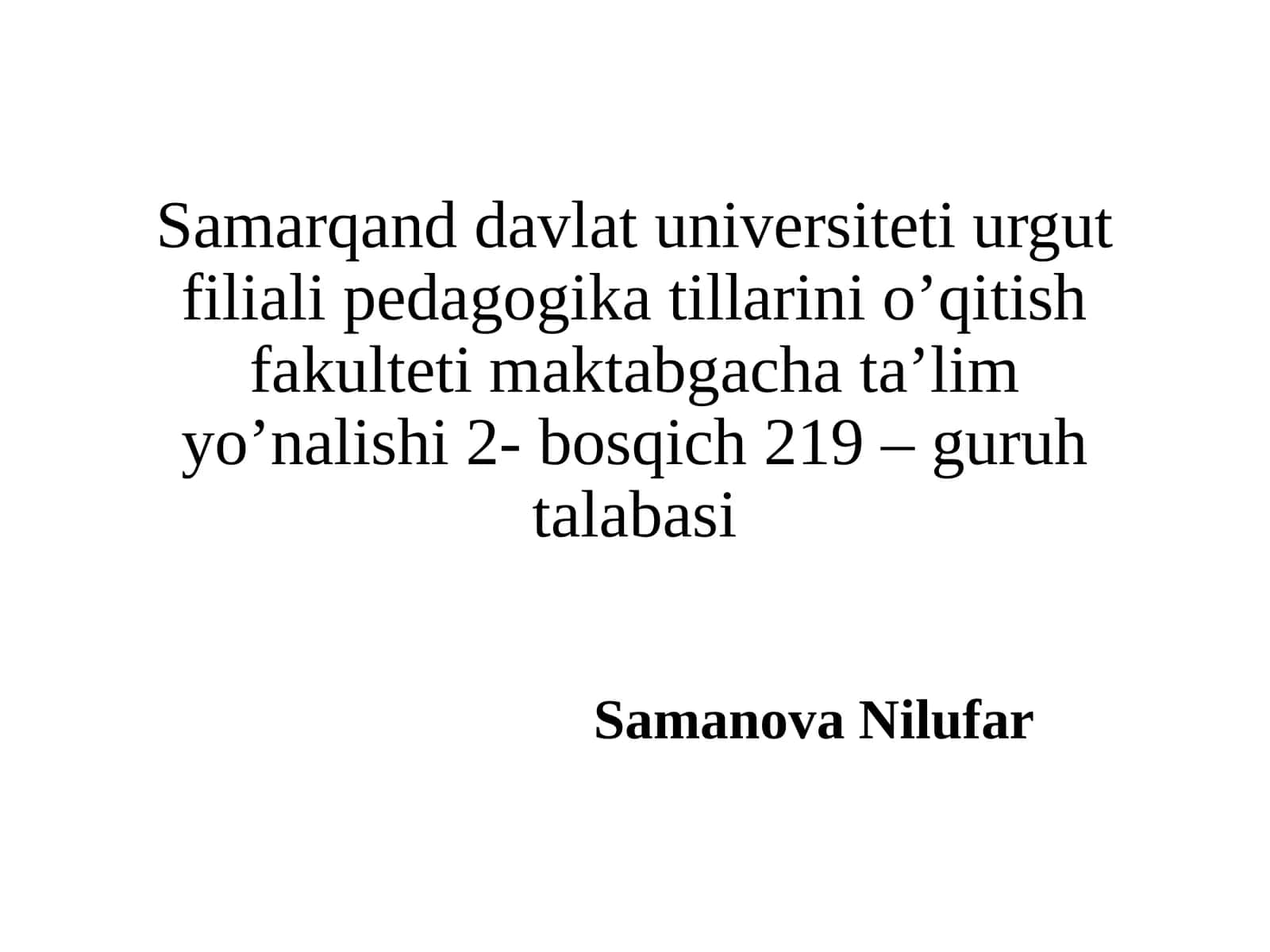 Maktabgacha ta'lim o'qitishi