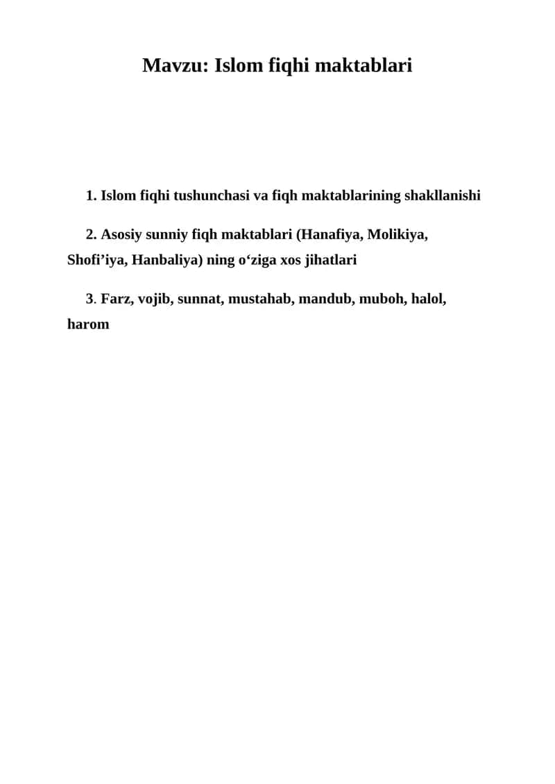 Islom fiqhi maktablari