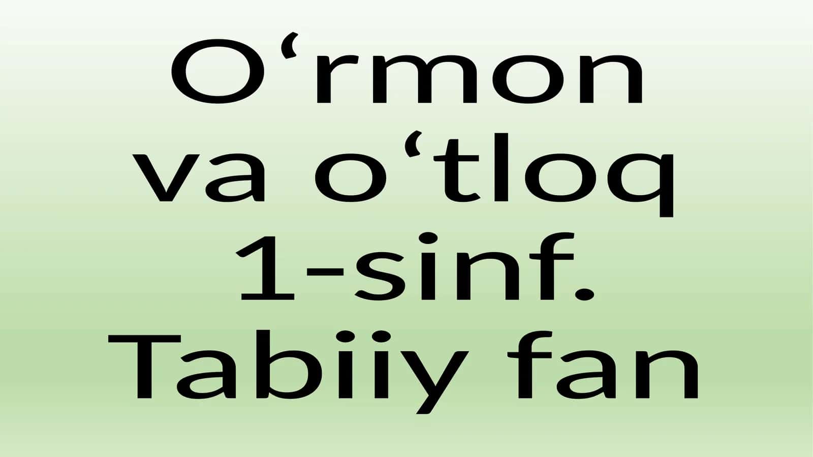 O‘rmon va o‘tloq