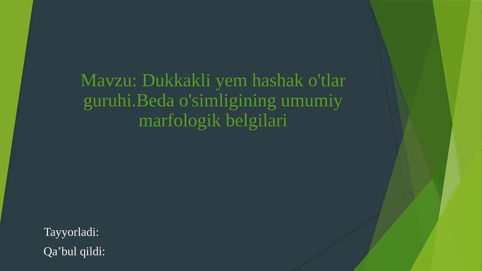 Dukkakli Yem-hashako'tlar Guruhining Umumiy Marfologik Belgilari
