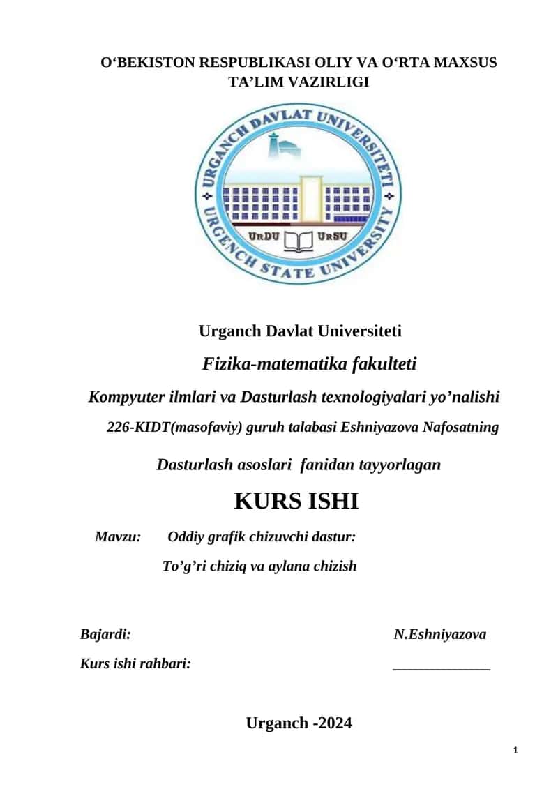 Oddiy grafik chizuvchi dastur