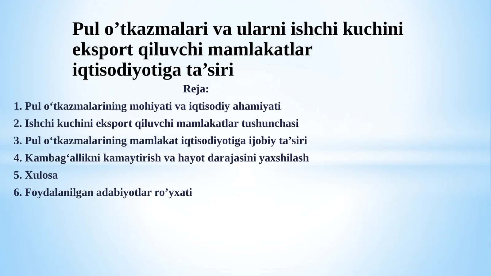 Pulo‘tkazmalarining mohiyati va iqtisodiyahamiyati