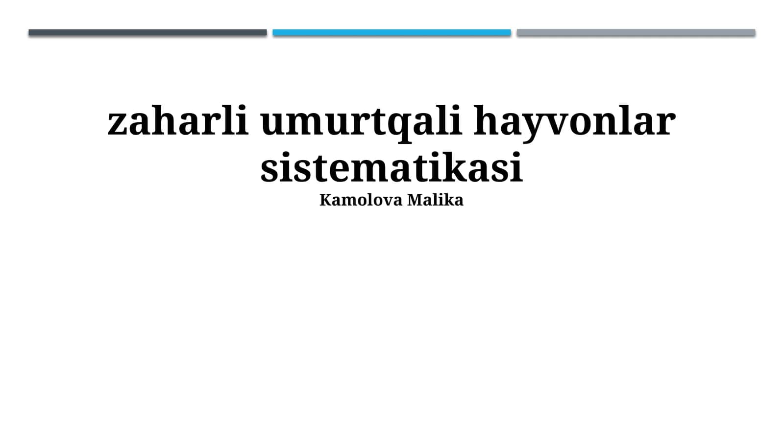 Zaharli umurtqali hayvonlar sistematikasi