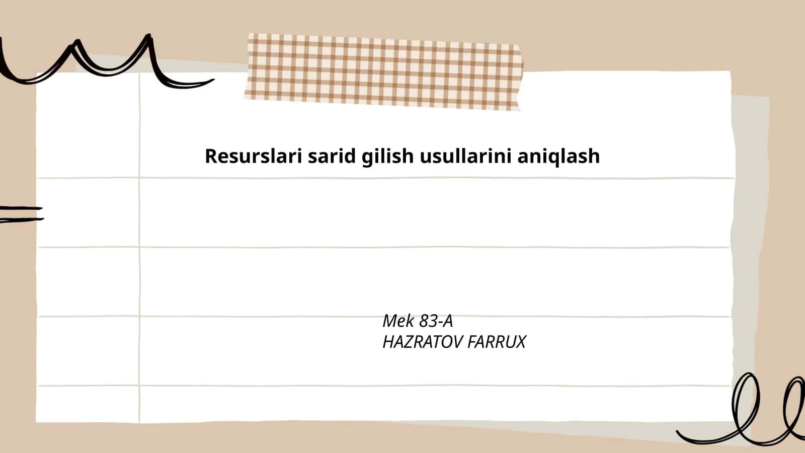 Resurslarni boshqarish usullari