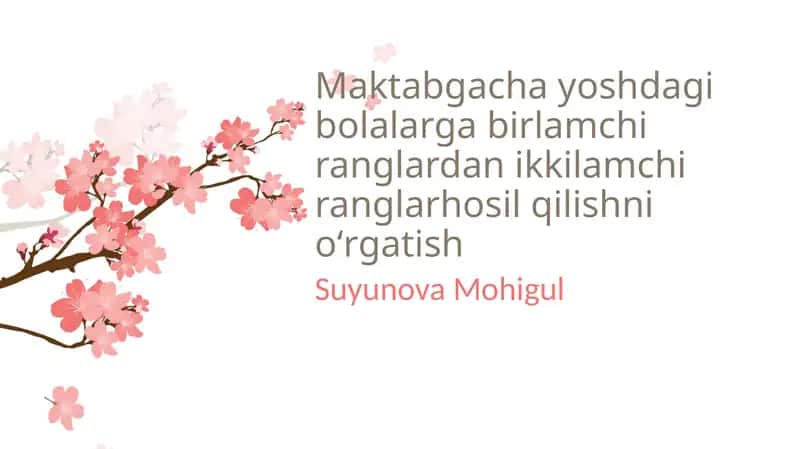 Ranglarni O'rgatish