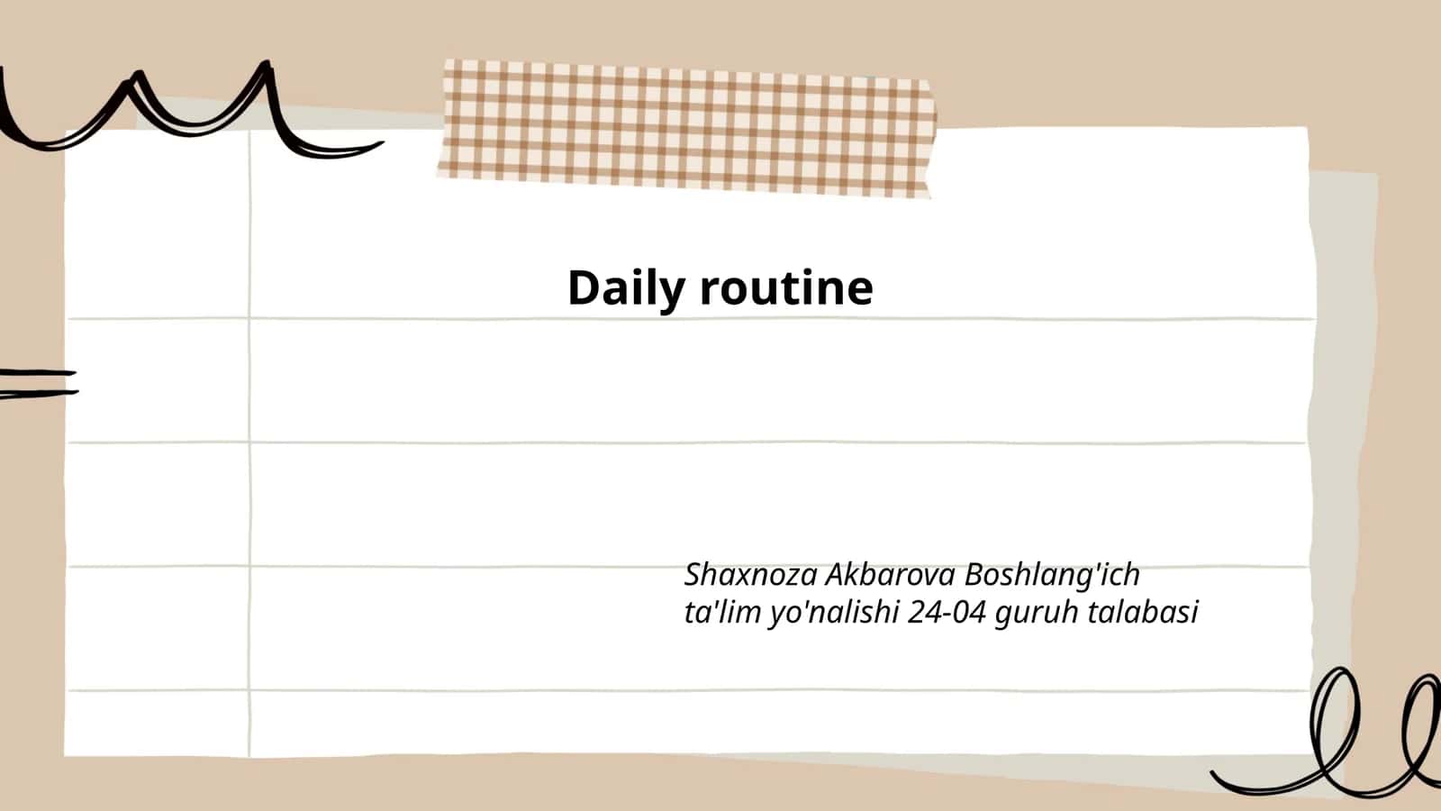 Morning Routine