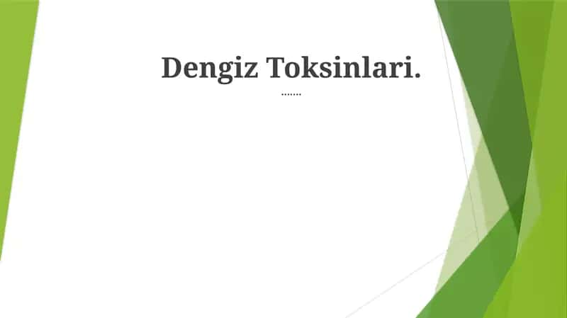 Dengiz Toksinlari
