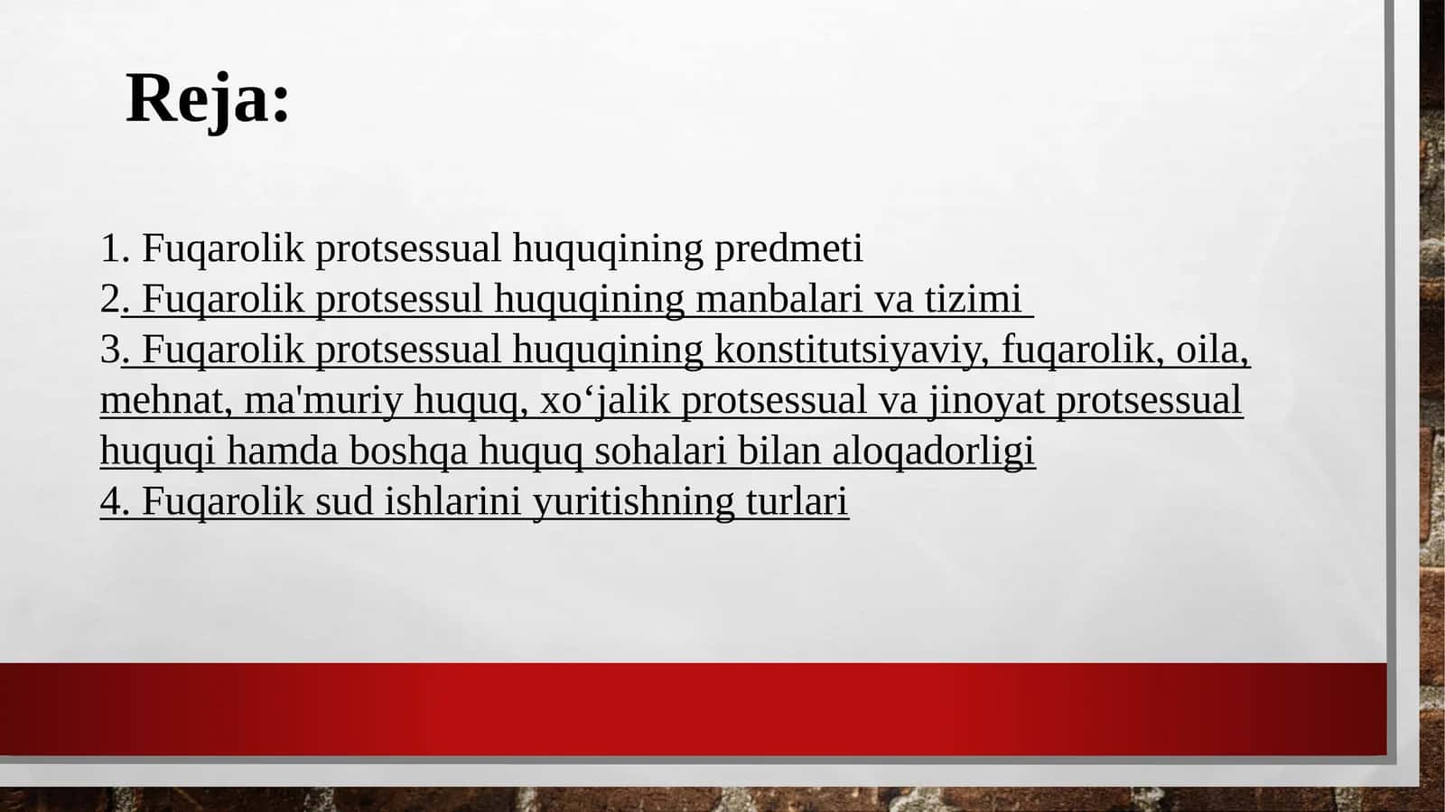 Fuqarolik protsessual huquqiga kirish