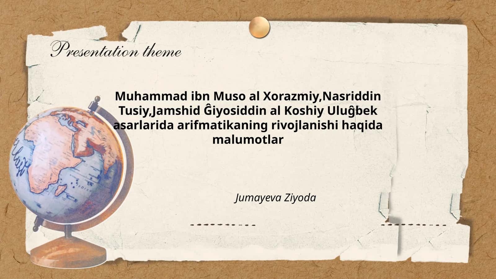 Muhammad ibn Muso al-Xorazmiyning arifmetika asarlari