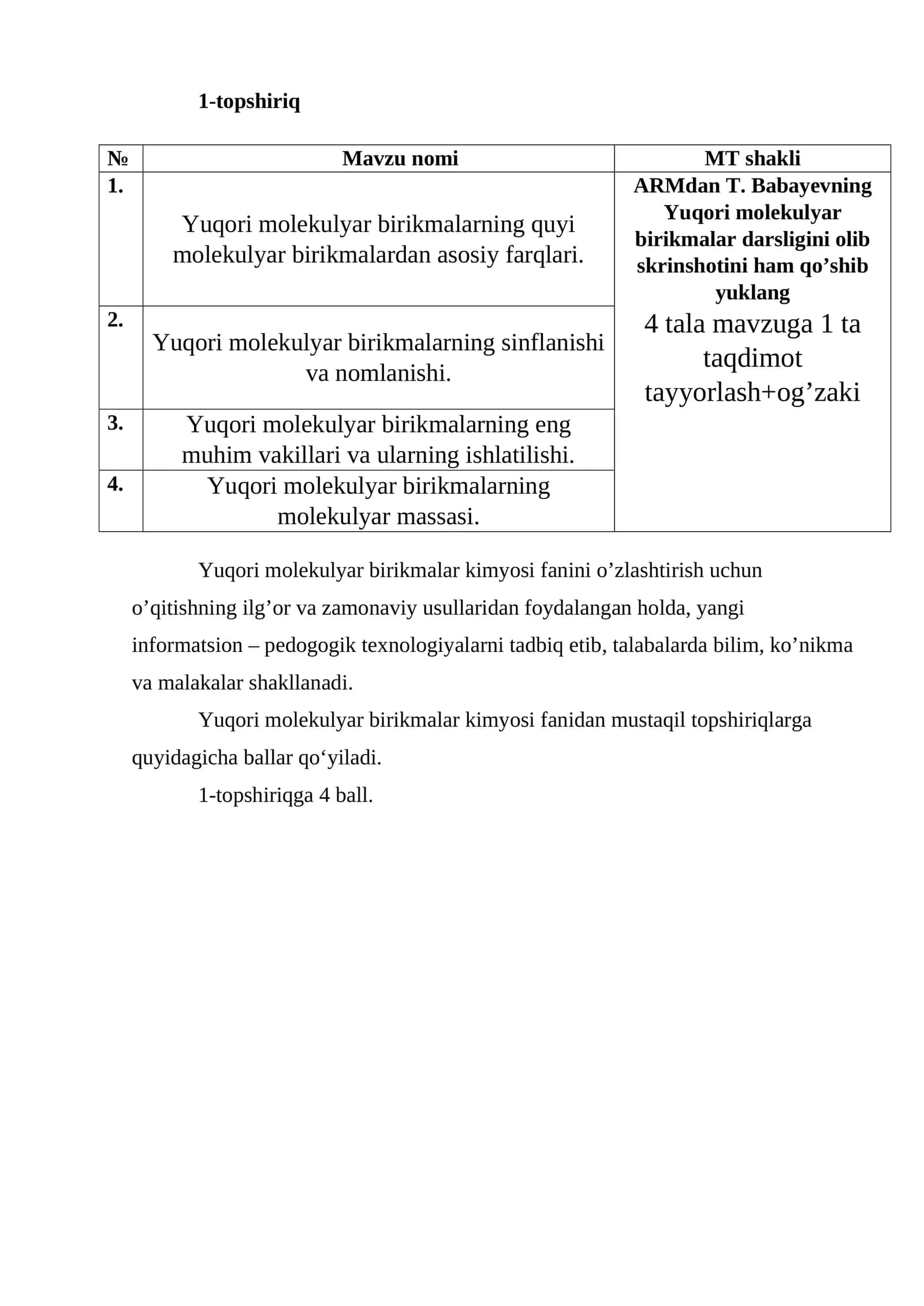 Yuqori molekulyar birikmalar