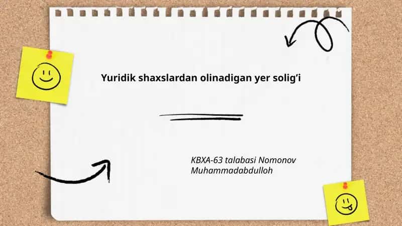 Yer solig‘ining tushunchasi va yuridik shaxslarga taalluqliligi