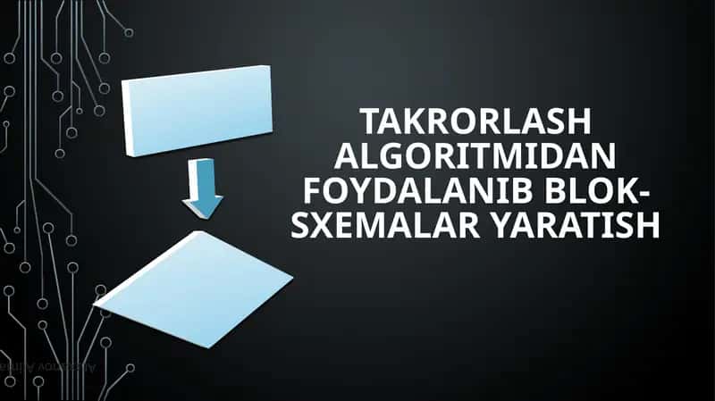 Takrorlash Algoritmi va Blok-sxemalar