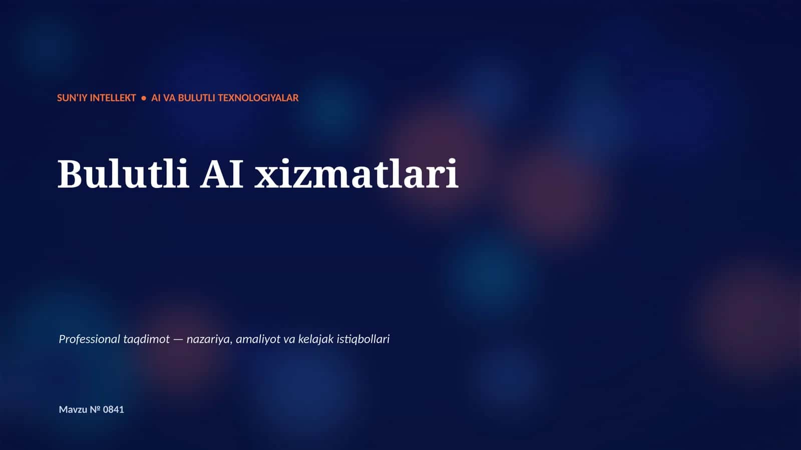 Bulutli AI xizmatlari