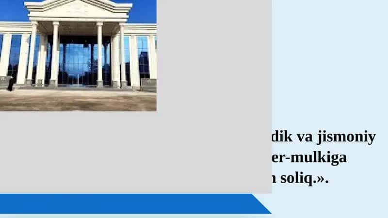 Yuridik va jismoniy shaxslarning er-mulkiga soliq
