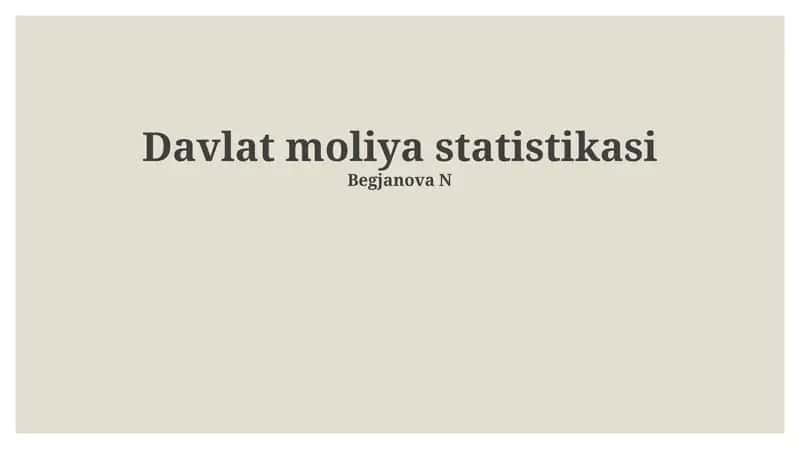 Davlat moliyasi statistikasi