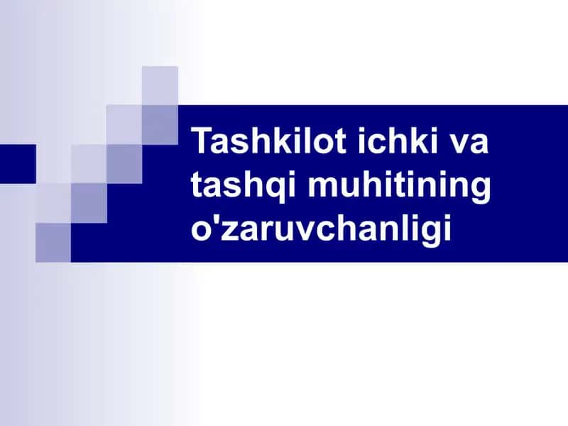 Tashkilot ichki va tashqi muhitining o'zaruvchanligi