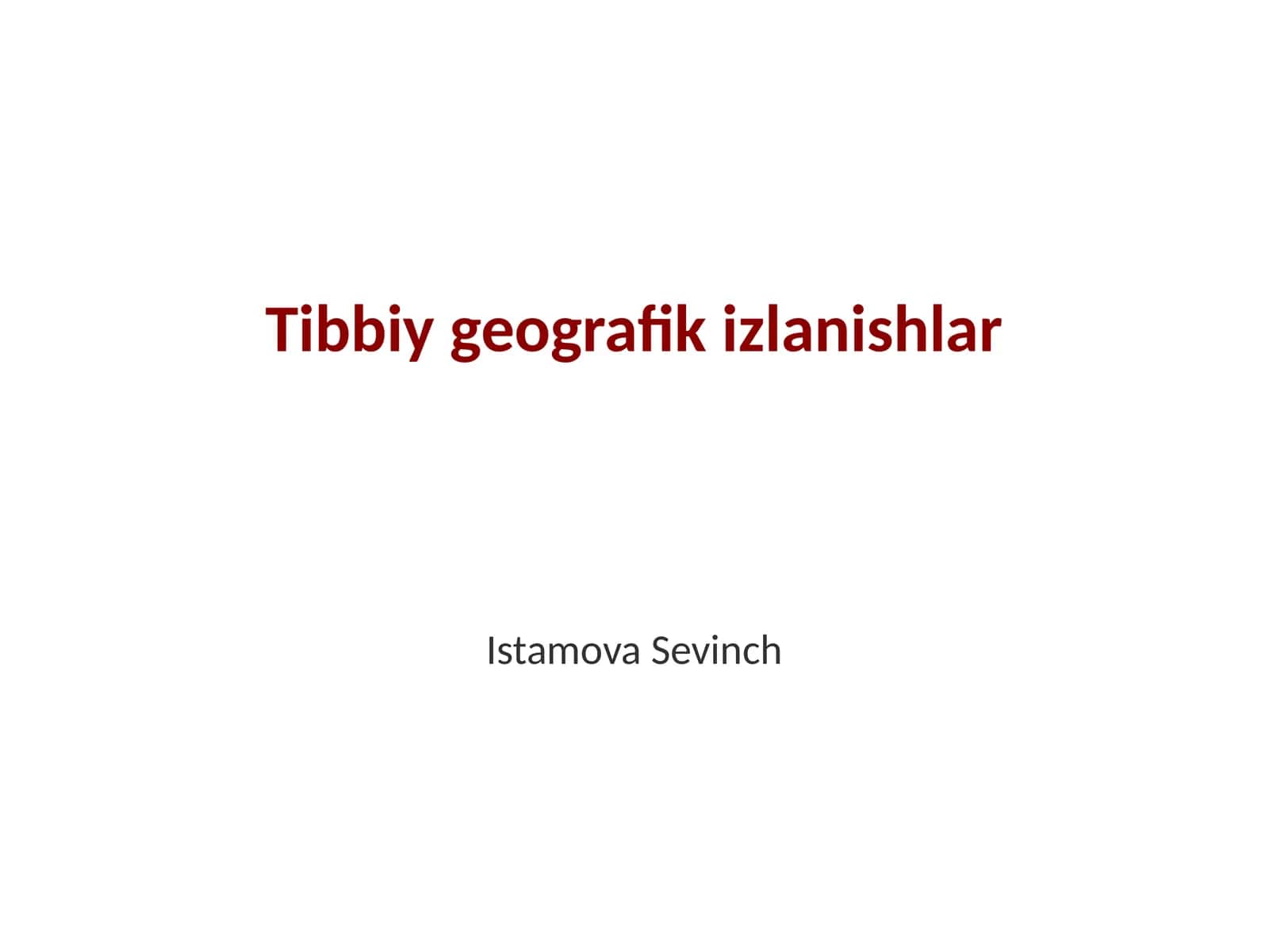 Tibbiy geografik izlanishlar