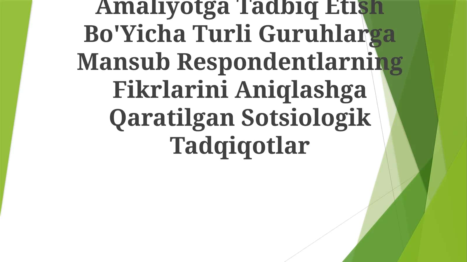 Integratsiyalashgan Ta'Limni Amaliyotga Tadbiq Etish Bo'Yicha Turli Guruhlarga Mansub Respondentlarning Fikrlarini Aniqlashga Qaratilgan Sotsiologik Tadqiqotlar