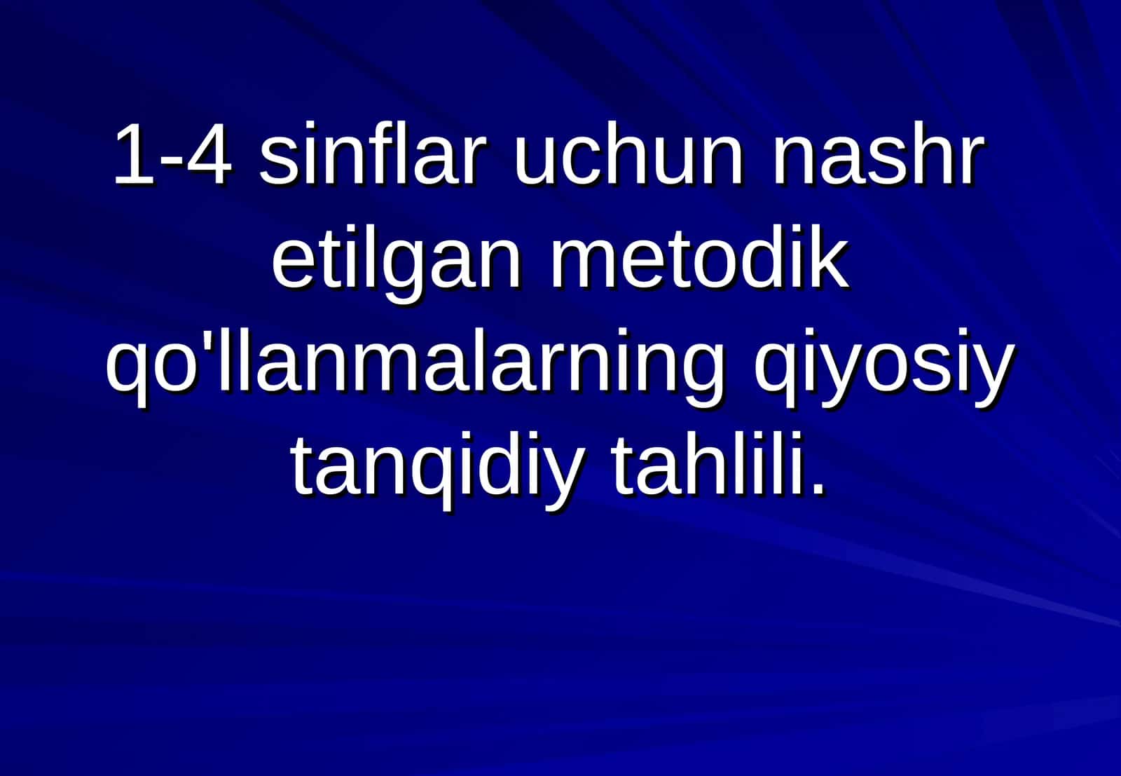Savod o'rgatish metodlari