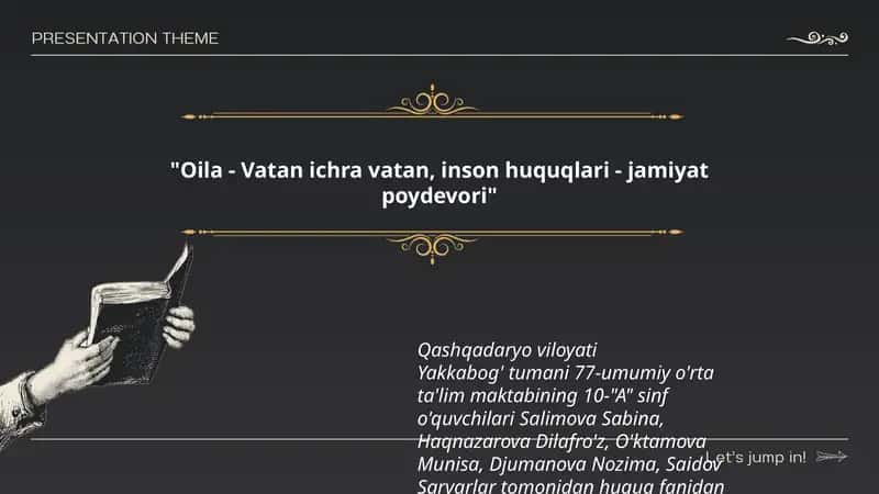 Oila - Vatan ichra vatan, inson huquqlari - jamiyat poydevori