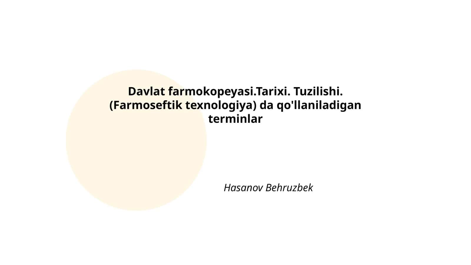 Davlat farmokopeyasi.Tarixi. Tuzilishi. (Farmoseftik texnologiya) da qo'llaniladigan terminlar