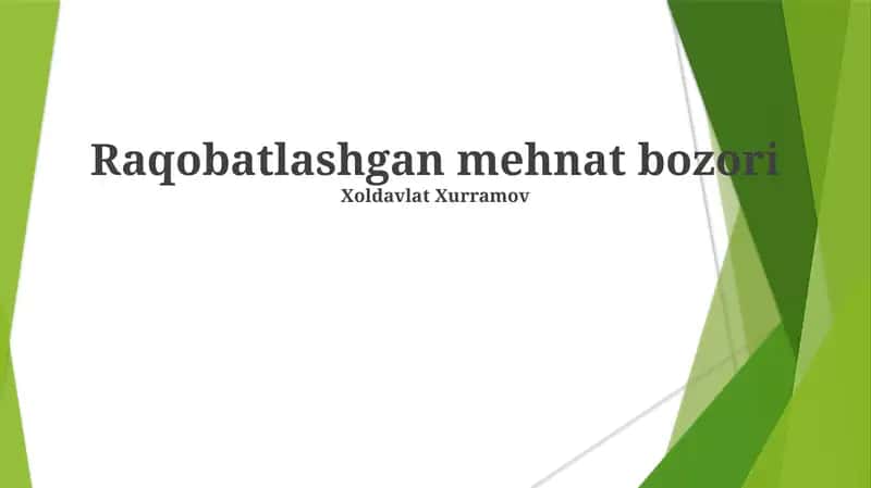 Raqobatlashgan mehnat bozori