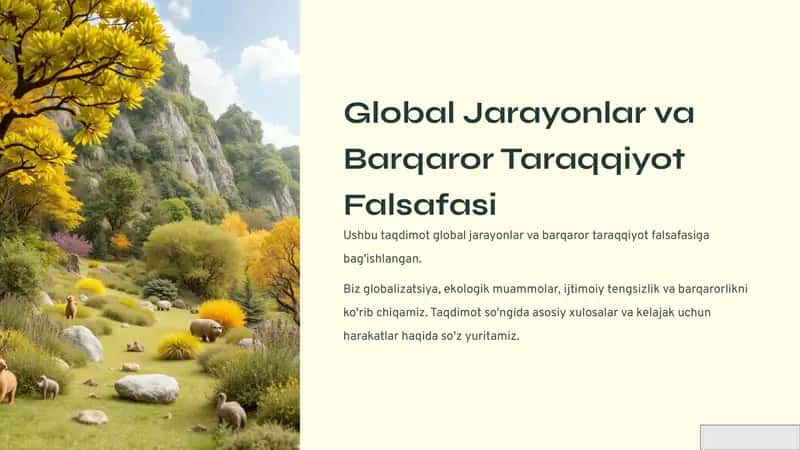 Global Jarayonlar va Barqaror Taraqqiyot Falsafasi