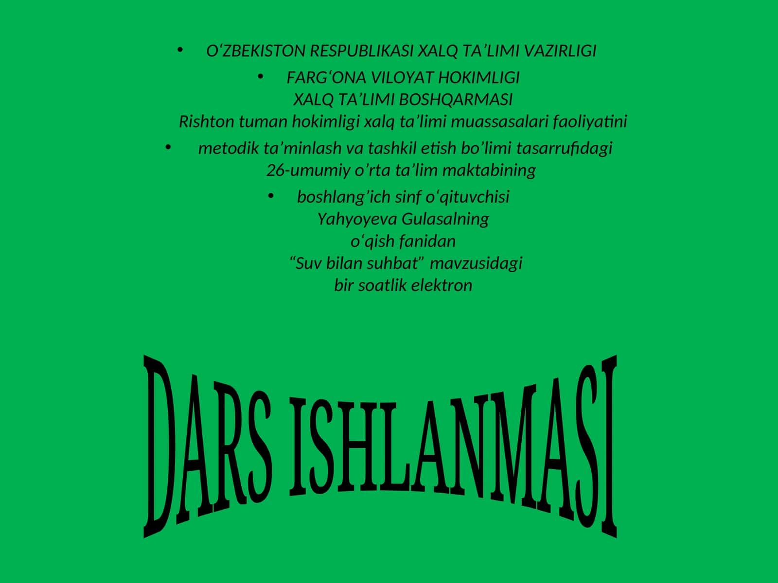 Su bilan suhbat