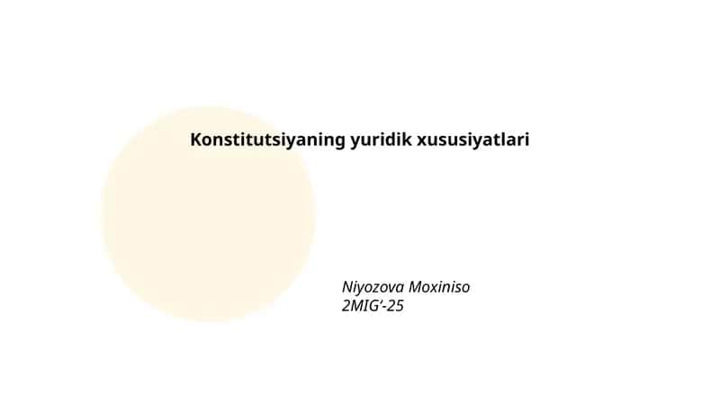 Konstitutsiyaning yuridik xususiyatlari