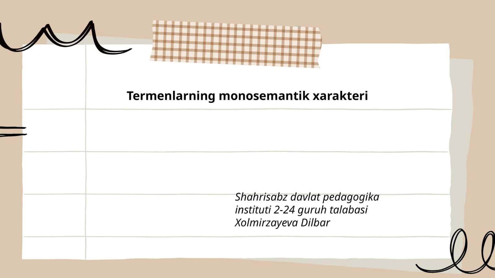 Termenlarning monosemantik xarakteri
