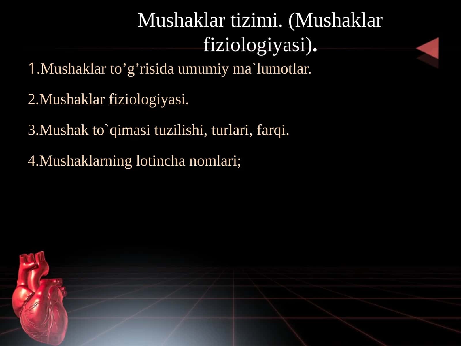 Mushaklar tizimi. Mushaklar fiziologiyasi