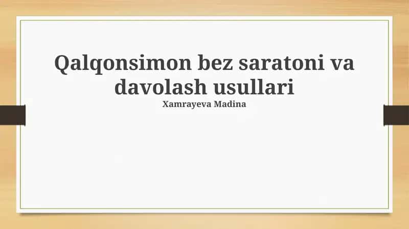 Qalqonsimon bez saratoni va davolash usullari