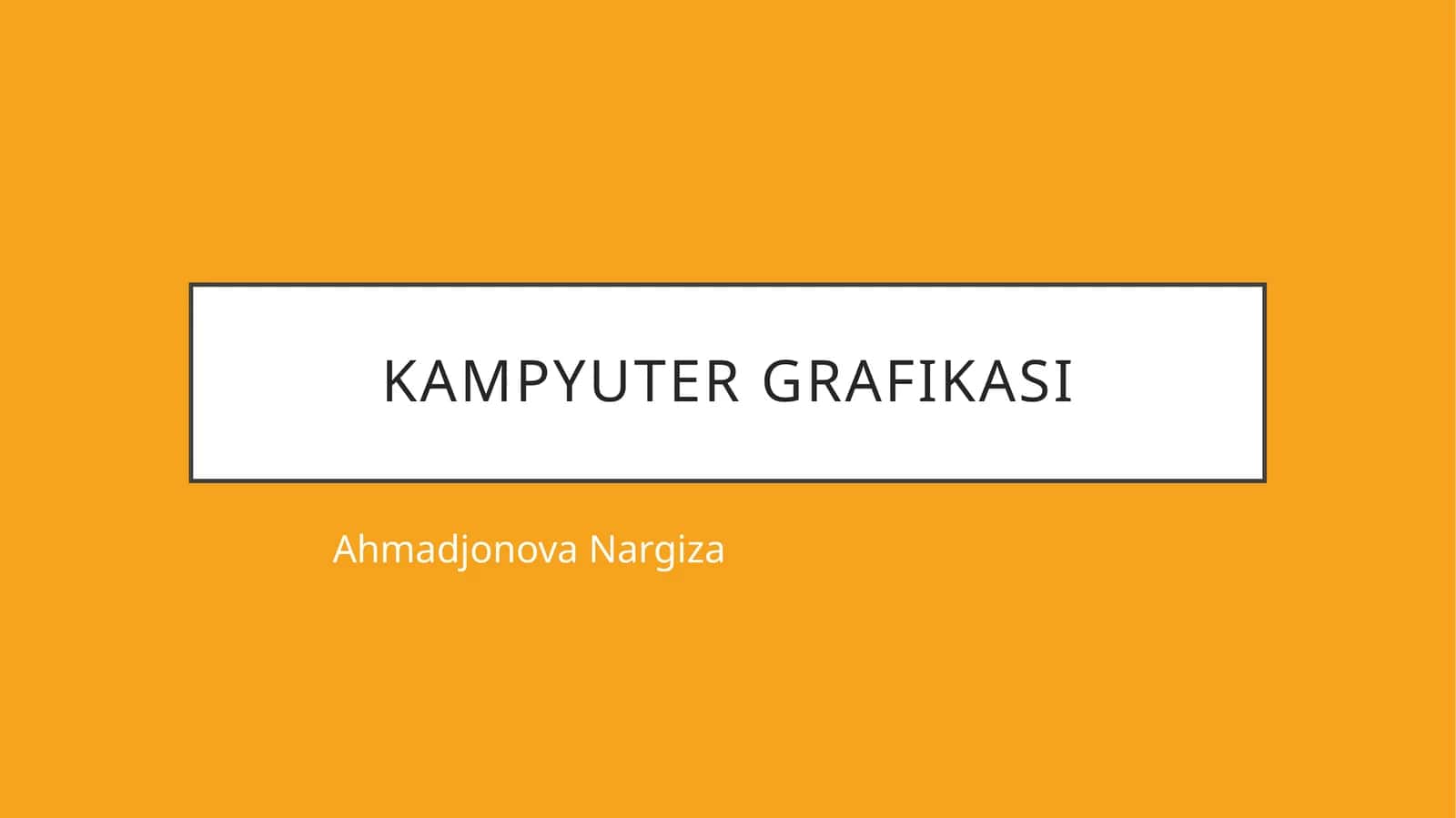 Кompyuter grafikasi va animasiyasi tushunchasi