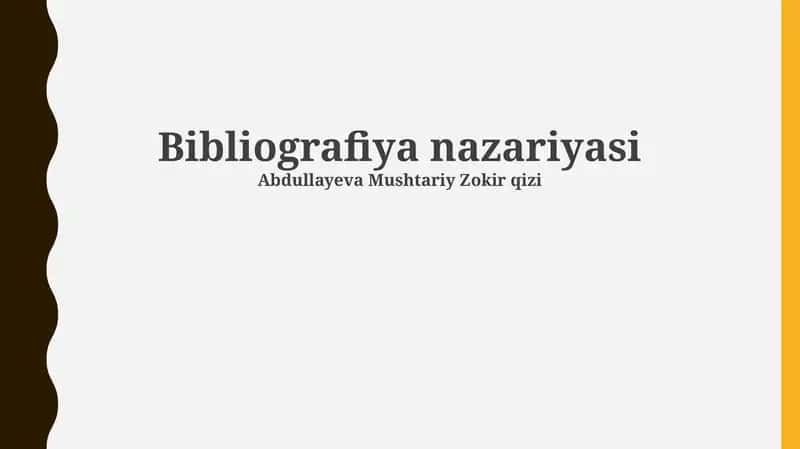 Bibliografiya nazariyasi