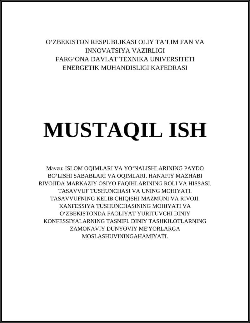 Islom oqimlari va yoʻnalishlarining paydo boʻlishining ijtimoiy-iqtisodiy sababları