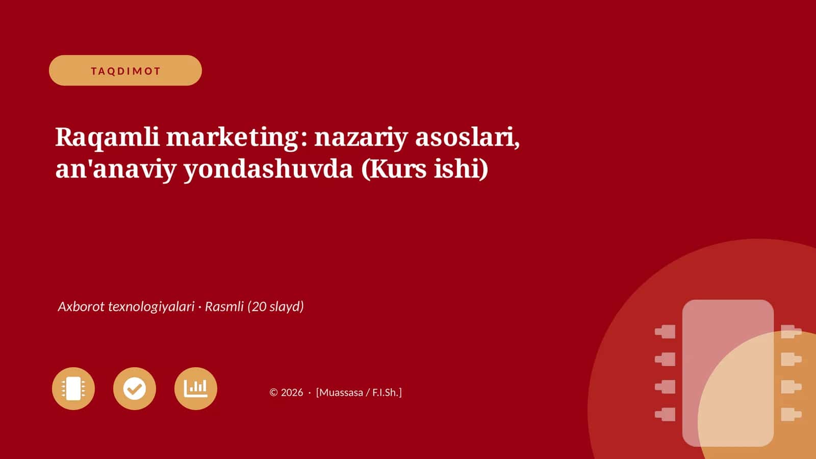 Raqamli marketing: nazariy asoslari, an'anaviy yondashuvda (Kurs ishi)