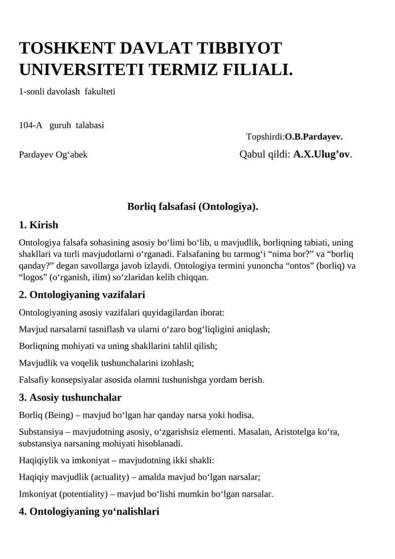 Falsafa ontologiya