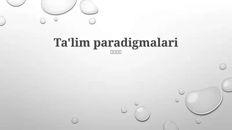 Ta'lim paradigmalari