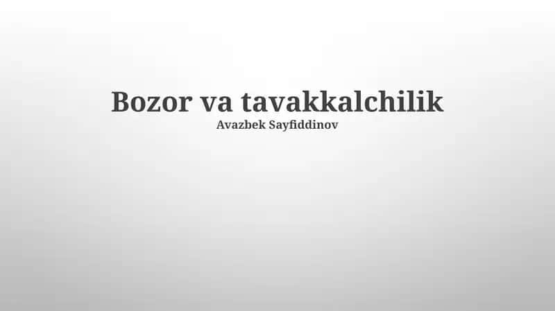 Bozor va tavakkalchilik