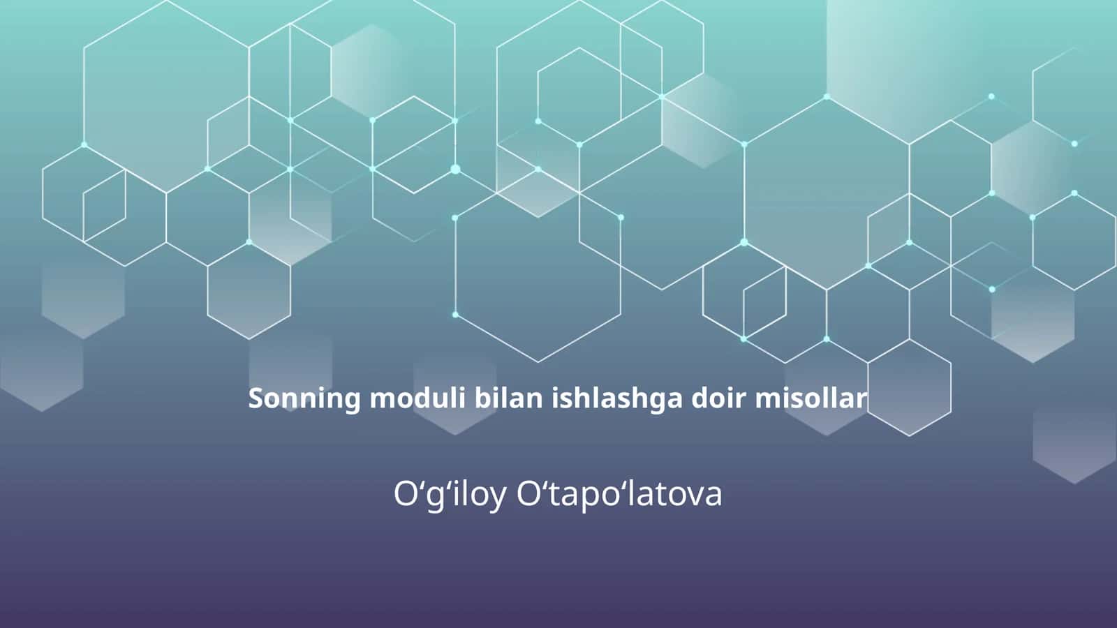 Sonning moduli bilan ishlashga doir misollar
