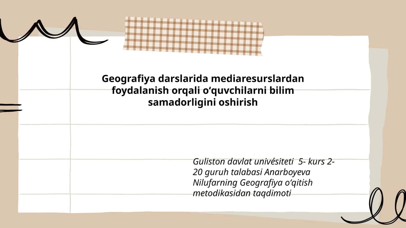 Geografiya oʻqitish metodikasidan taqdimoti