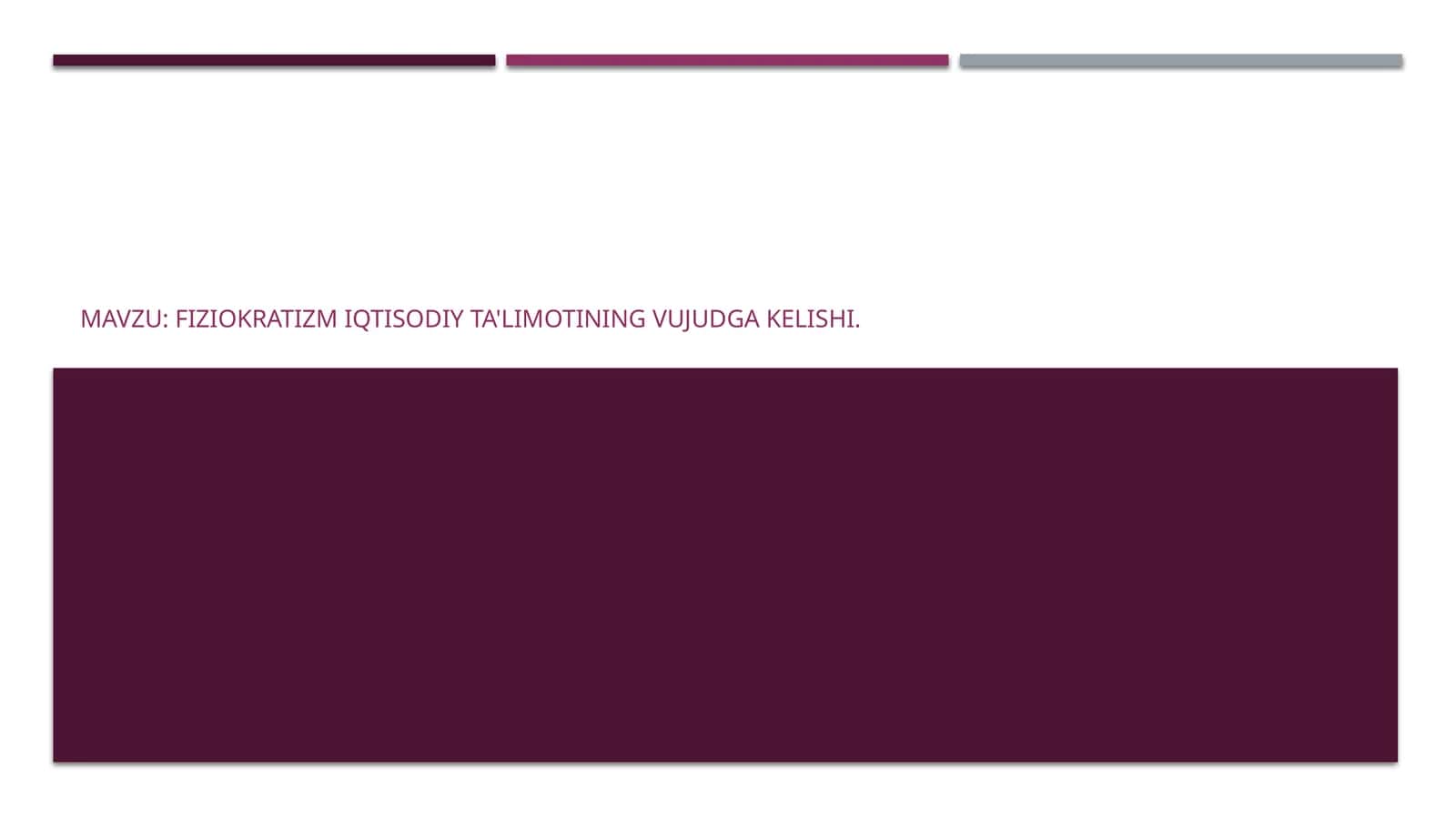 fIZIOKRATIZMIqtisodiy ta'limotining vujudga kelishi