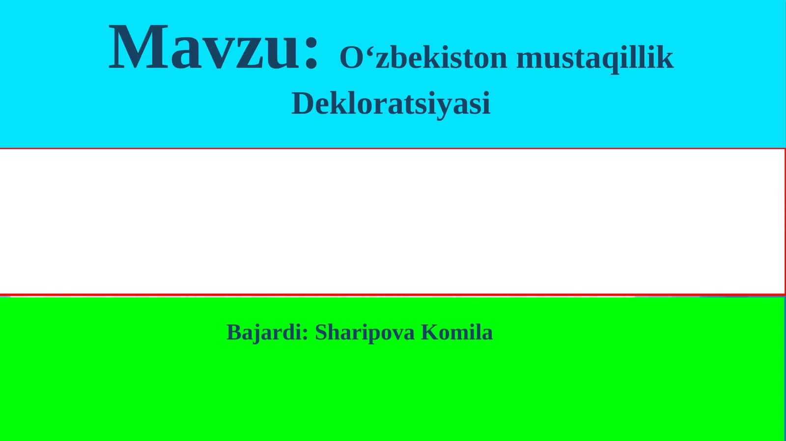 O‘zbekiston mustaqillik Dekloratsiyasi