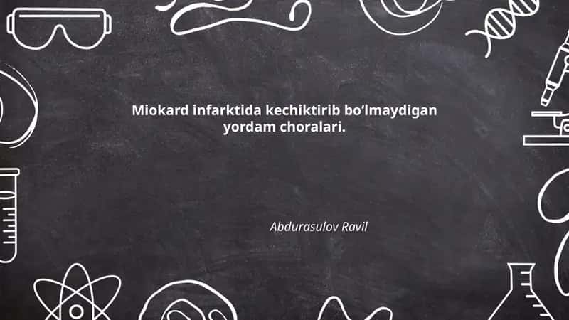 Miokard infarktida kechiktirib bo‘lmaydigan yordam choralari