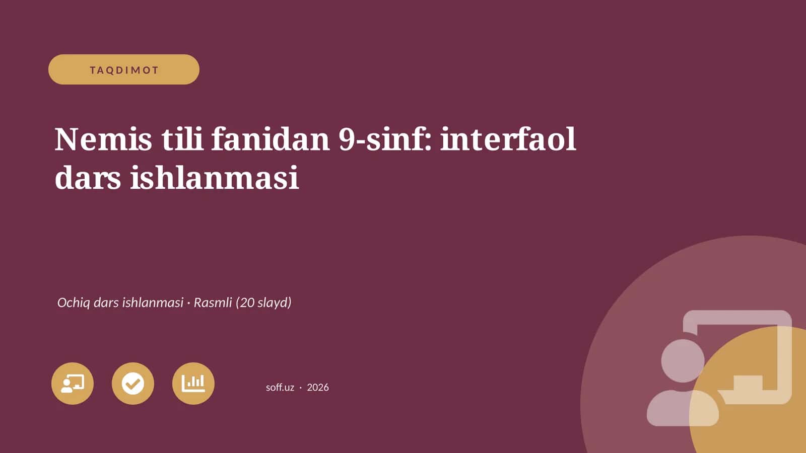 Nemis tili fanidan 9-sinf: interfaol dars ishlanmasi