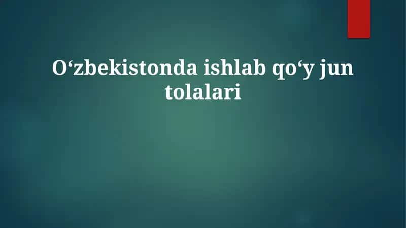Oʻzbekistondaishlabqoʻyjuntolalari