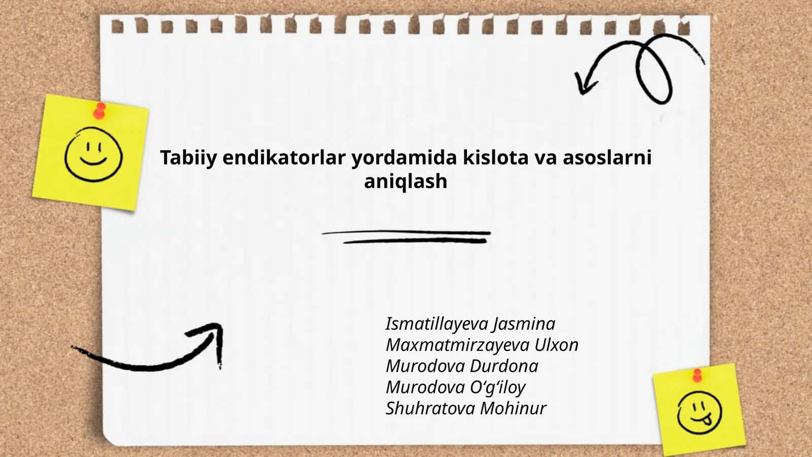 Tabiiy endikatorlar yordamida kislota va asoslarni aniqlash